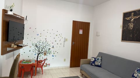 Top Airbnb: Davi Apartment promotion • Air Conditioning + Garage • Near the Basilica in Aparecida