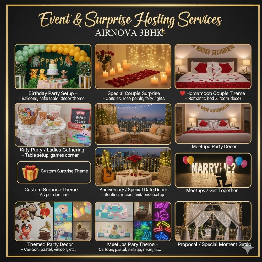 Organizacija prilagođenih događanja i zabava uz dekoraciju dostupnu na zahtjev.