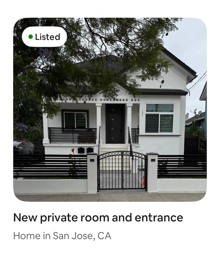 New Private Entrance, Room & Bath - San Jose, CA