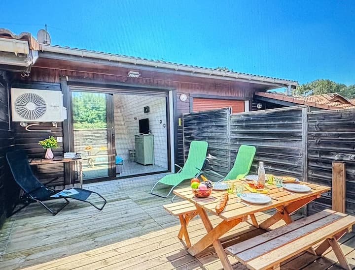 Maison Mitoyenne Avec Terrasse Clôturée. - Mimizan Plage