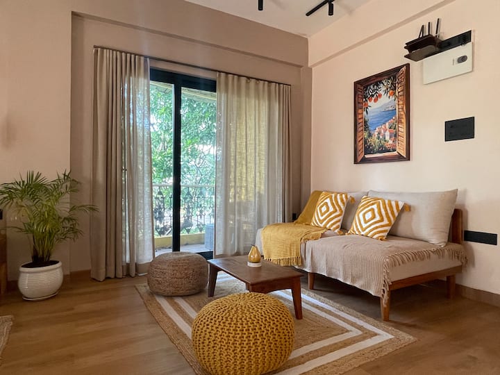 Modern Studio W/balconies 7 Mins To Vagator Beach - Anjuna