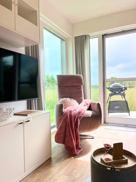 Top Airbnb: New building near North Sea, 2BR + sauna in Butjadingen