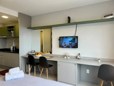 Top performing Airbnb: Comfortable Studio | PUCRS | Pool + Garage in Partenon