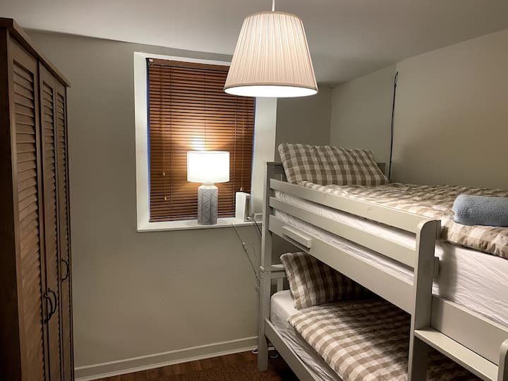The white room. Downstairs bunk bedroom.