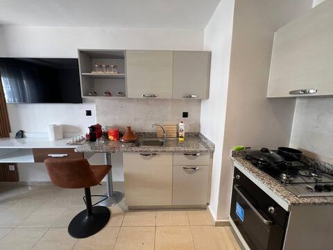 Popular Airbnb listing: Luxury Studio + Pool + Fiber + Comfort Mattress in Souss Massa / سوس ماسة