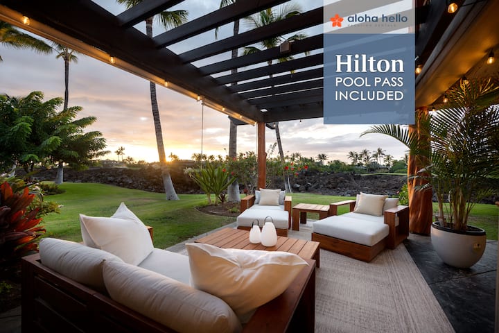 New| Mauna Lani Beach Sup Hilton Pool Pass, Sunset - Hawaii