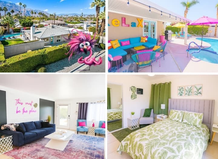 Funky Flamingo - 6 BD Oasis - Pool Spa Game Room - Houses for Rent