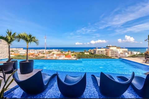 Top Airbnb: OceanView PH Lux Studio by 5 Ave with PrivatePool in Centro