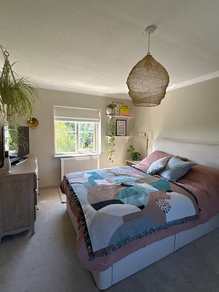 Оваа соба има телевизор со небо и Netflix и фиоки за складирање облека. Оваа соба е двокреветна соба.