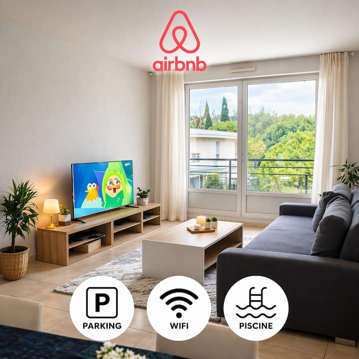 Charmant T2 Avec Piscine, Parking Et Wifi - Montpellier