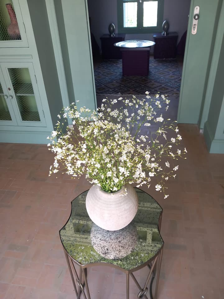 位于一楼，可通往中央卧室，可安排1张大双人床或2张独立床。 配备可逆式空调、中央暖气+橱柜和储物抽屉。 