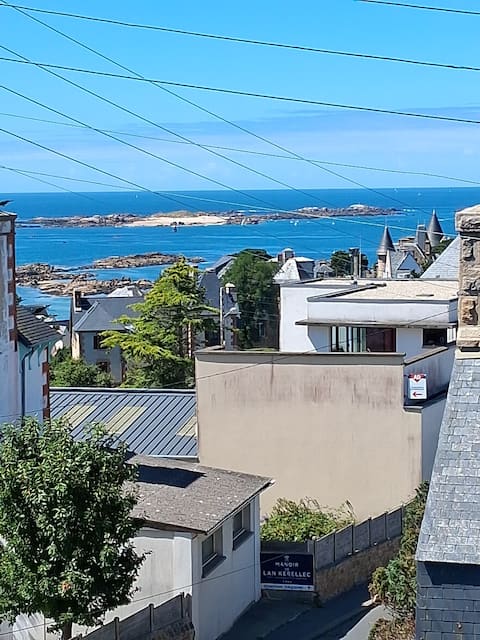 Top Airbnb: Cozy studio near beaches sea view private parking in Trébeurden