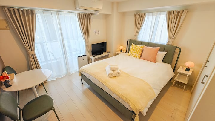 5 Min Stn｜direct Kix｜160 Cm Queen Bed｜travel Kit - Japan