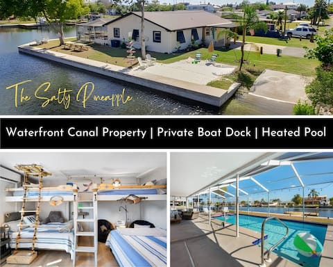 The Salty Pineapple! CANAL Oasis w/ POOL – 4BR!