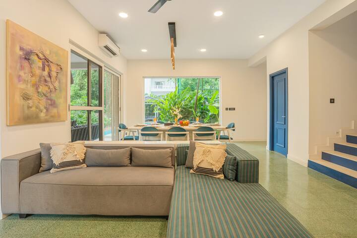ELIVAAS Mayberry VK · Elegant 3-BHK Villa with Pool, TV Lounge & Gazebo