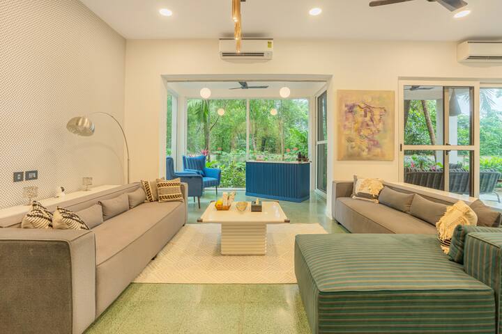 ELIVAAS Mayberry VK · Elegant 3-BHK Villa with Pool, TV Lounge & Gazebo