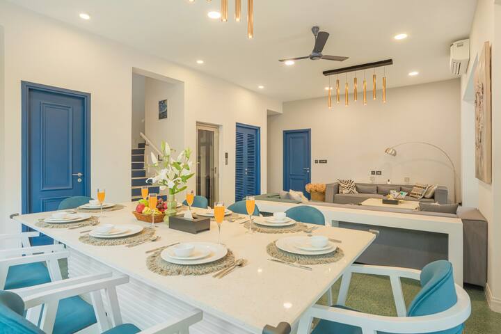 ELIVAAS Mayberry VK · Elegant 3-BHK Villa with Pool, TV Lounge & Gazebo