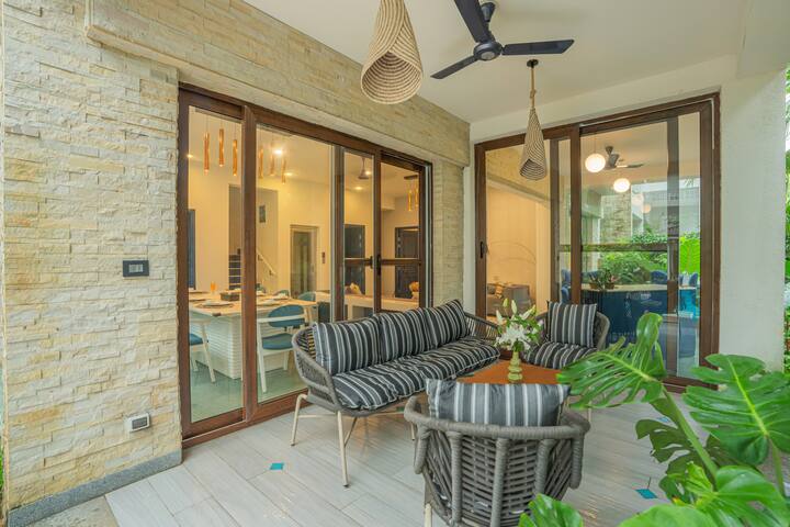 ELIVAAS Mayberry VK · Elegant 3-BHK Villa with Pool, TV Lounge & Gazebo