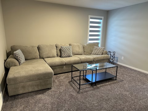 Successful Airbnb property: Modern&Stylish-Sleeps 6 | AC | Garage | Nr Airport in Airdrie