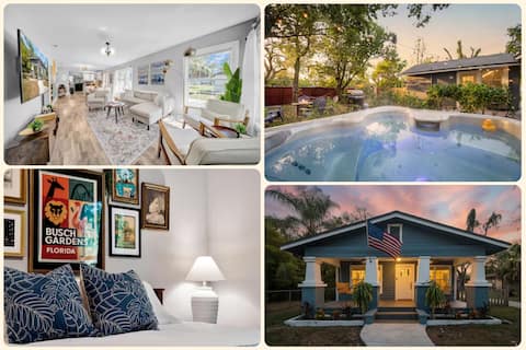 Top performing Airbnb: Home by USF/Busch Gardens Hot Tub, Fire Pit, Games in North Tampa