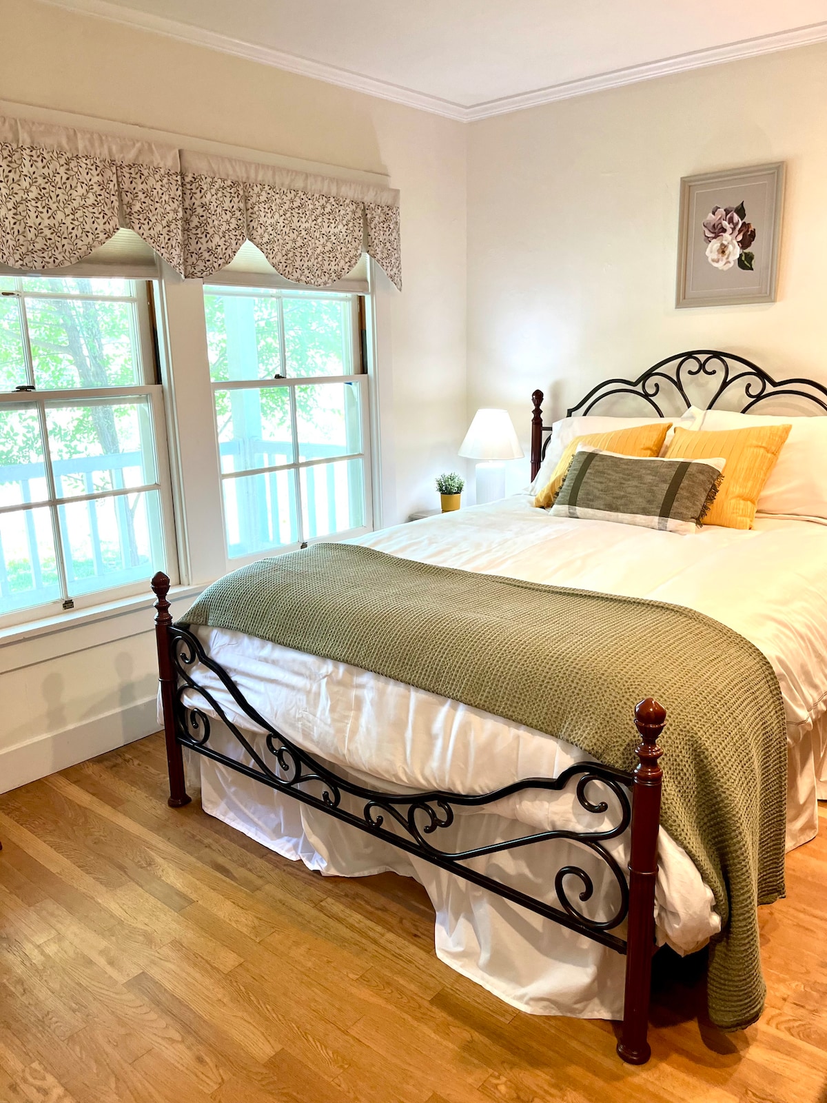 Lovely bright room in the front of the house. A hall closet and built in storage in the hallway. Conveniently located next to the hall bathroom