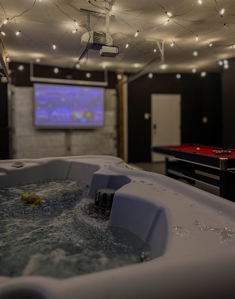 Hot Tub Getaway | Game Room + Fireplace