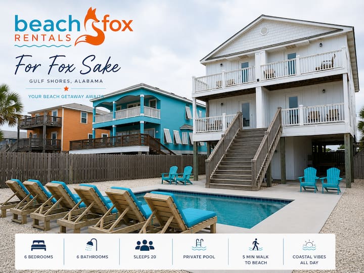 For Fox Sakefamily-friendly Gulf Escape-sleeps 20 - Gulf Shores, AL