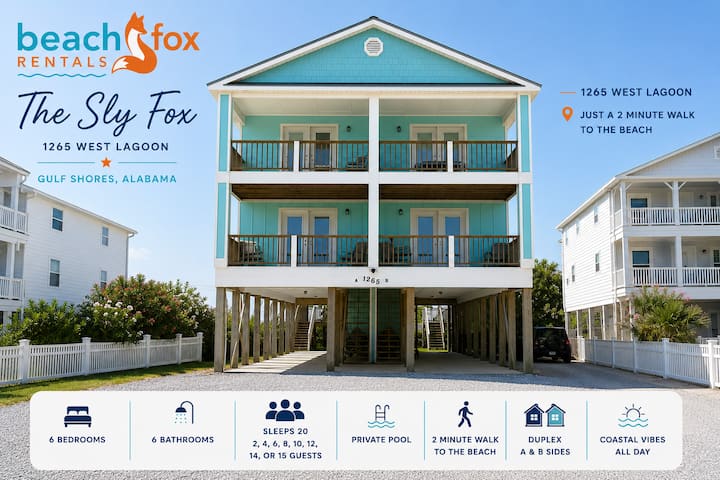 The Sly Fox-family-friendly Gulf Escape-sleeps 20 - Gulf Shores, AL