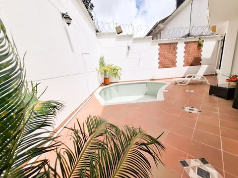 House with a pool and air conditioning