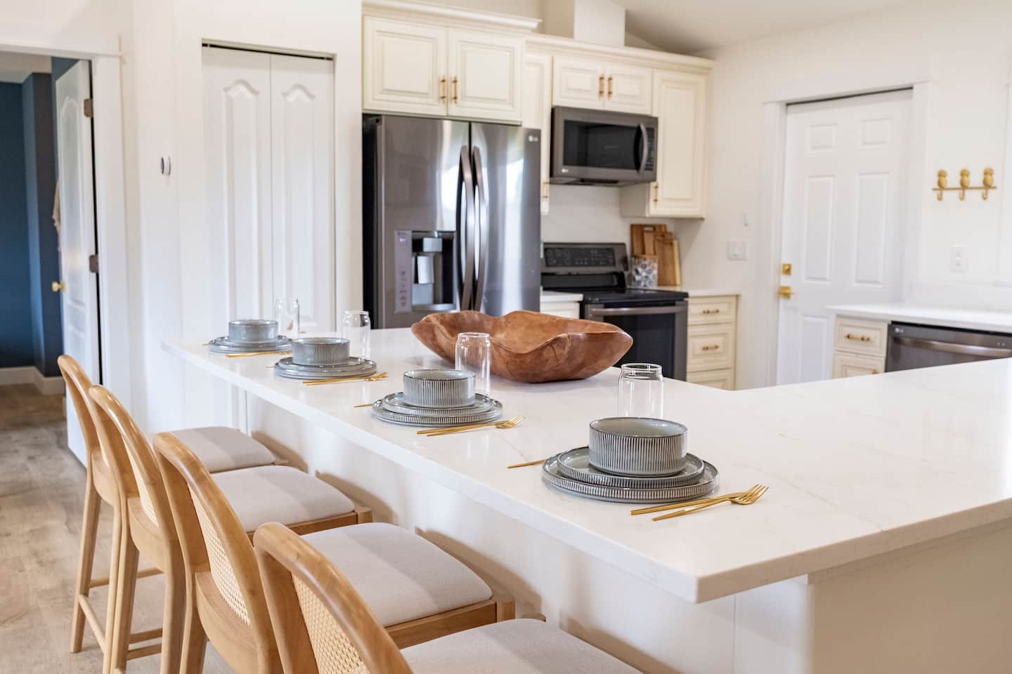 Dining area with island seating, Luxury Beach Haven, Palm Coast, Florida
