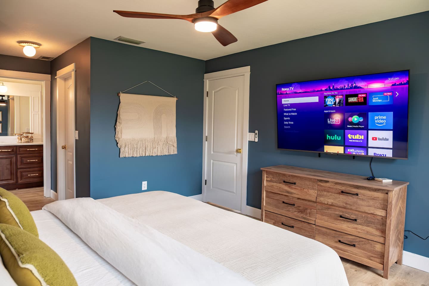 Bedroom 1 with king bed, Luxury Beach Haven, Palm Coast, Florida