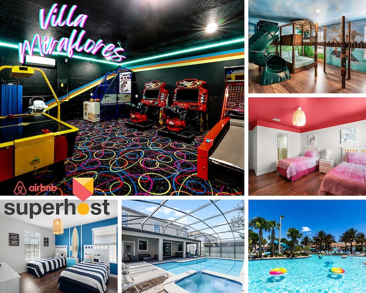 Disney 9br Villa  Pool & Arcade - Davenport, FL
