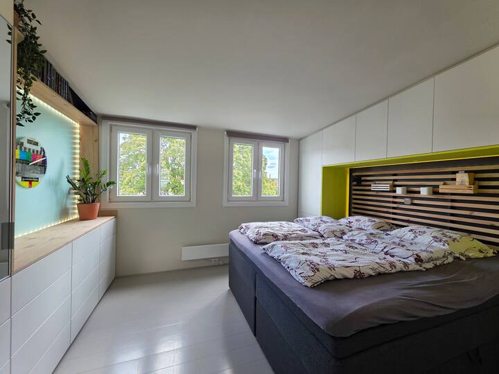 Picture Idea: Unique Loft Apartment With Fireplace And Terrace