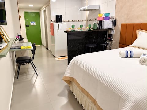 Top Airbnb: Apartment for 3/Downtown/8 min/Olympic Stadium em Goiânia
