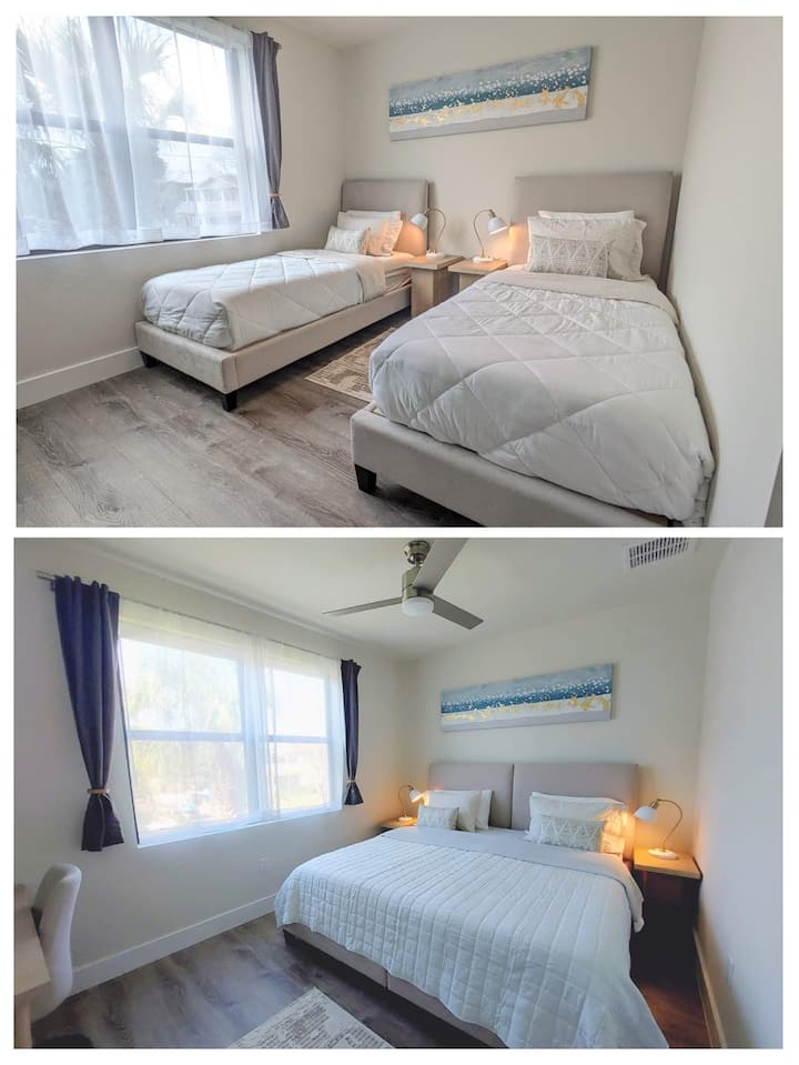 Se pueden acomodar 2 camas individuales en una cama tamaño king