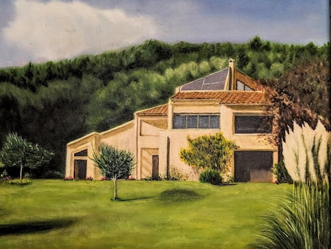 Large family villa with swimming pool and garden.