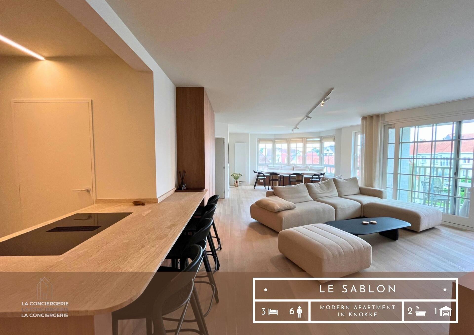 3-bedroom apartment in Knokke with parking & terrace