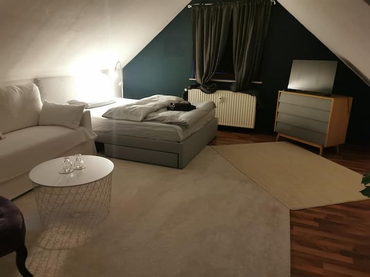 Ovo je vaša soba s privatnim WC-om (WC školjka i umivaonik, sušilo za kosu). Posteljina i ručnici uključeni su u cijenu. 