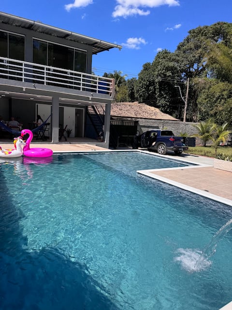 Ranch with bedrooms, gourmet area and swimming pool.