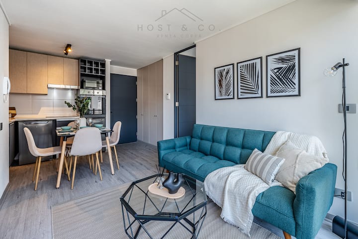 H&c | 2d2b Para 5 + Parking Gratis + Gym + Metro - Santiago