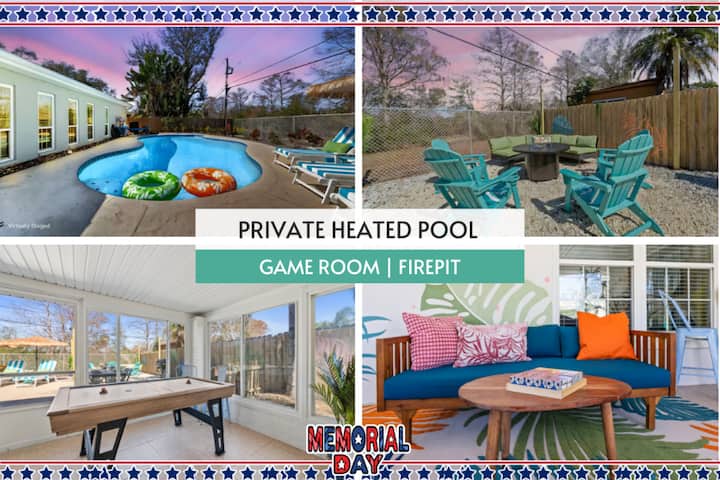 Heated Pool+game Room | 5 Min To Beach | Fire Pit - Tampa Bay, FL