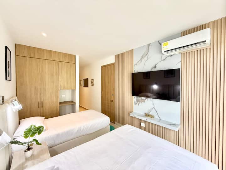 55 inch TV for the best of entertainment and Family Time to get together in this cozy place and have fun! High quality sound and video streaming and the most powerful high internet connection for the best experience of fully equipped homes!!