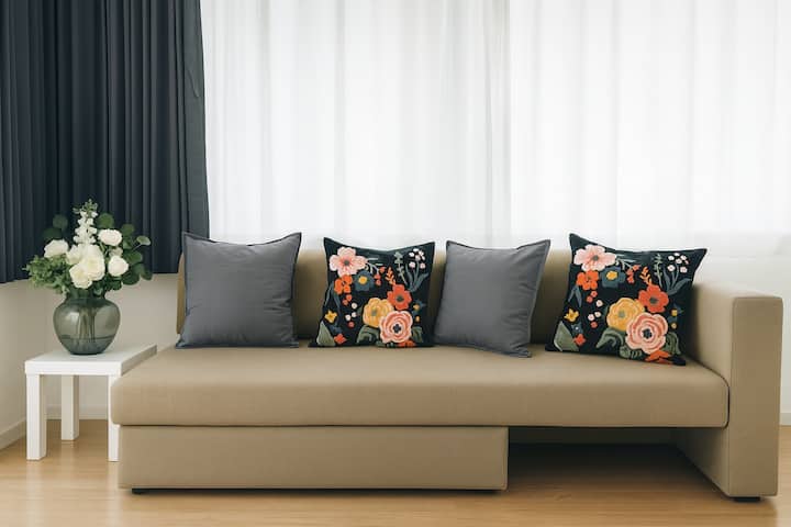 Room 302, 3rd floor, elevator available, 1 stop by train, direct