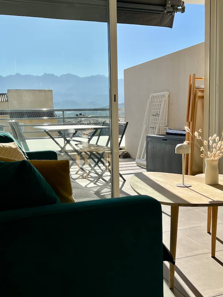Calvi Joli Studio Climatisé Récent, Terrasse 13m2 - Lumio