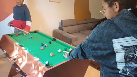 cosy billard baby-foot air-hockey, jardin, parking