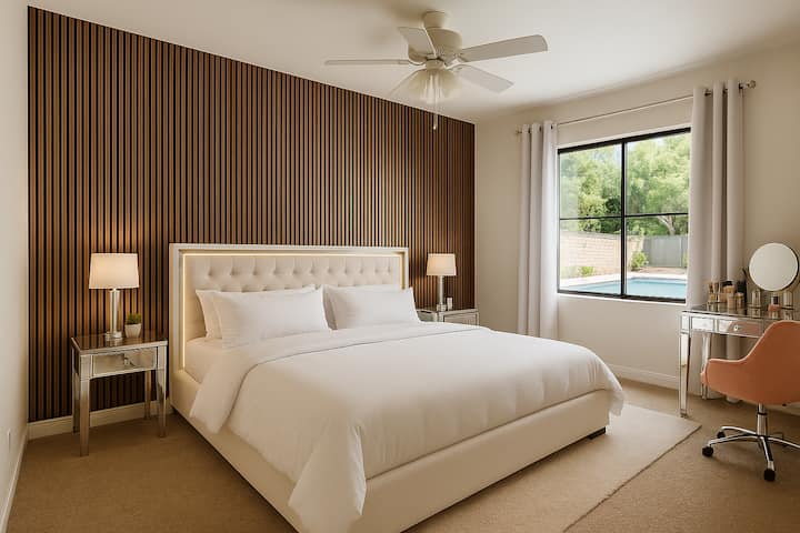 Მეორე საძინებელი პირდაპირი აუზითა და ჯაკუზით. 