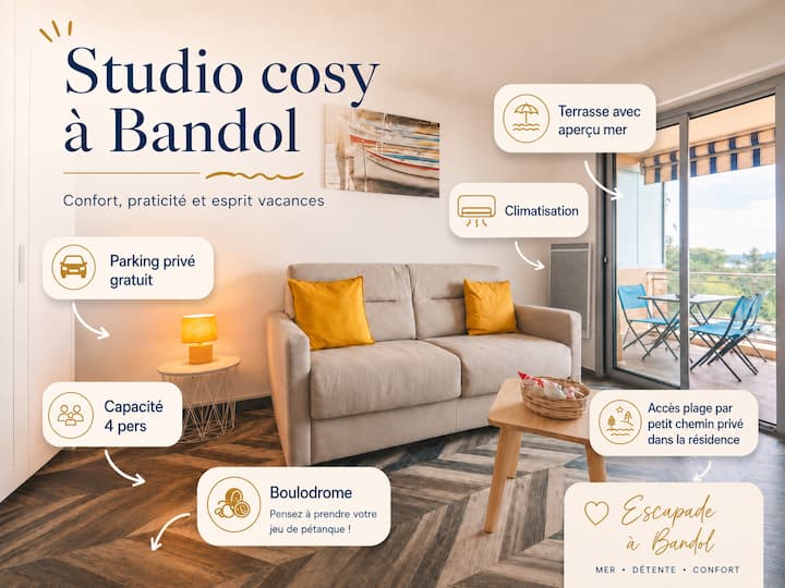 Studio, à Deux Pas Des Plages, Terrasse Et Parking - Bandol