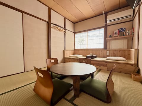 Namba 8 min・Renovated Japanese Tatami House・WiFi