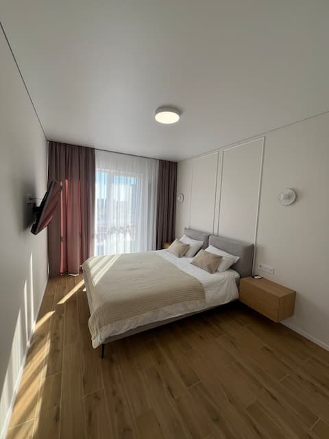 Waterfront apartments in a new residential complex