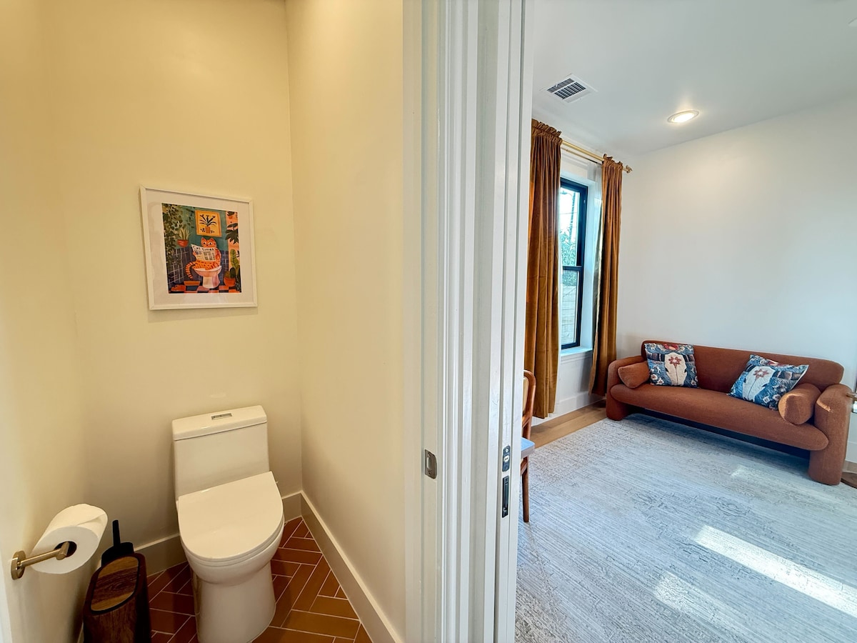 Luxury Guest Suite · Walk-in Shower · Cozy Patio